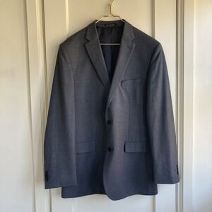 Kenneth Cole Men's Wool Blend Gray Blazer Sport Awearness Slim Fit 46 X-Long